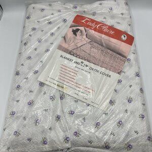 Vintage Lady Claire Blanket Comforter Cover Twin Full 80x90 Purple Metal Zip
